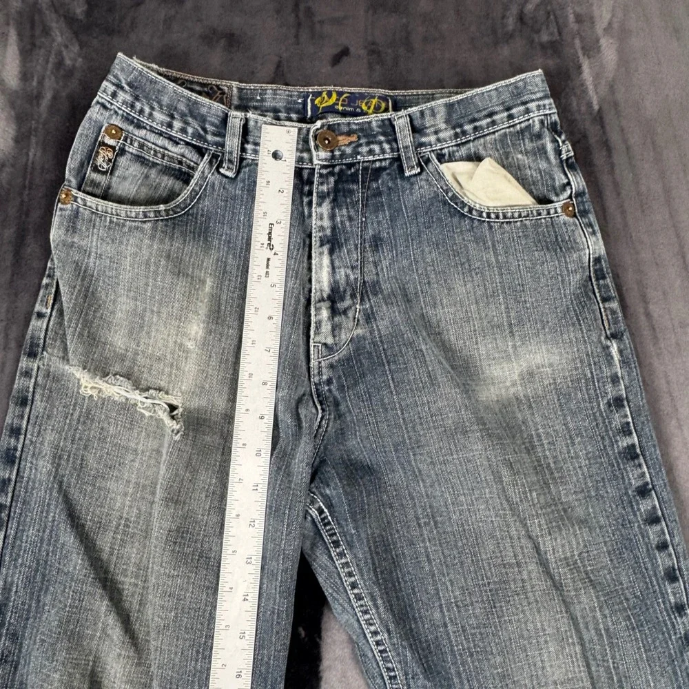 P.D. Jeans Denim Pants Boys Size 18 Blue Straight Leg Distressed Medium Wash